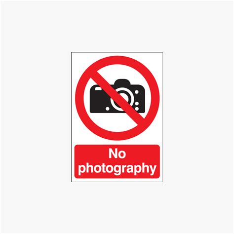 Self Adhesive Plastic A5 No Photography Signs Safety Sign Uk
