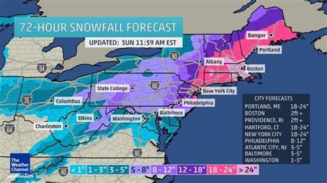 Historic Blizzard To Slam Northeast On Monday Night Over A Foot Of