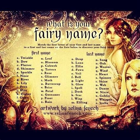 Magickearthwitchphotosstream Fairy Names