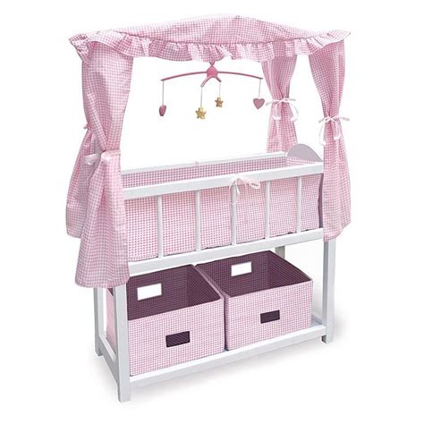 Badger Basket Canopy Doll Crib With Baskets In White Bed Bath