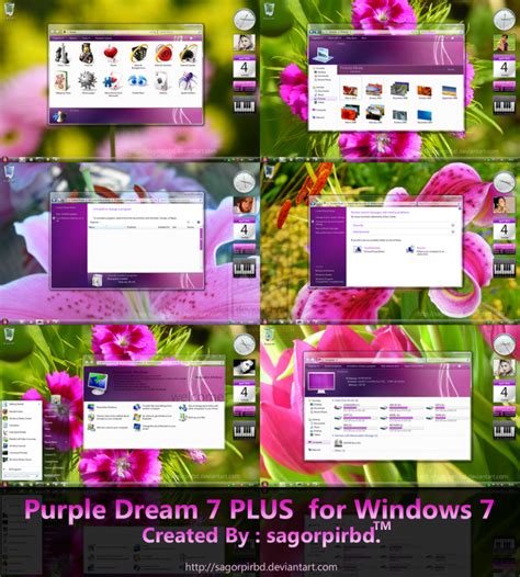 Purple Dream 7 Plus For Windows 7 тема для Windows 7