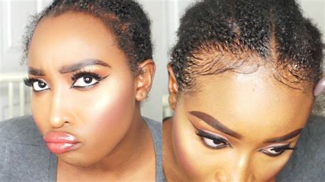 How To Slay And Lay Edges On Stubborn Natural Hair For Only 3 Youtube