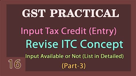 There are two tier in tax jurisdiction i.e. Input Tax credit Calculation Difference Case Entry- GST ...