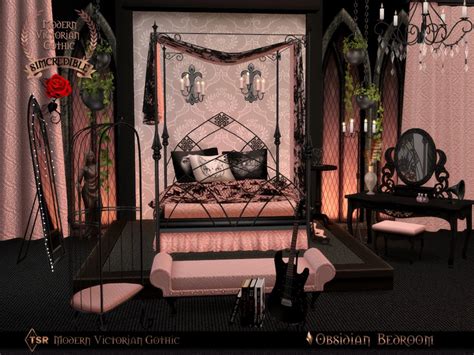 The Sims Resource Modern Victorian Gothic Obsidian Bedroom