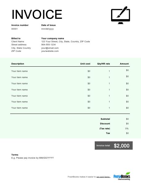 63 Printable Freelance Web Developer Invoice Template For Free For