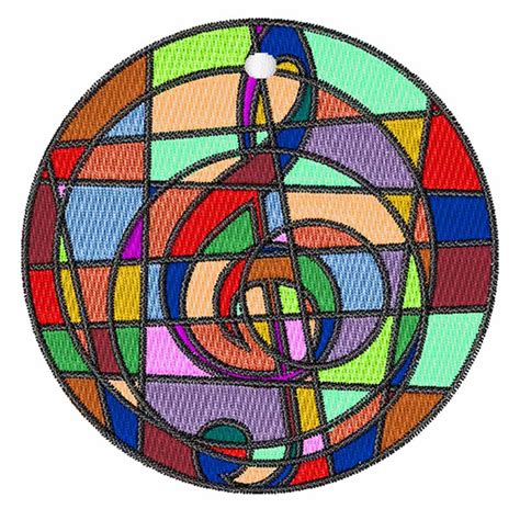 Musical Stained Glass Embroidery Design Annthegran