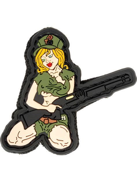 8fields Tactical Shotgun Girl 3d Pvc Morale Patch Patrol Base Uk