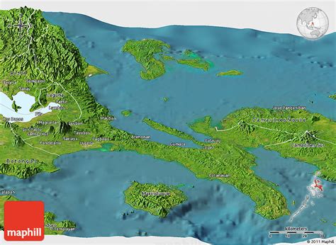 Satellite Panoramic Map Of Quezon