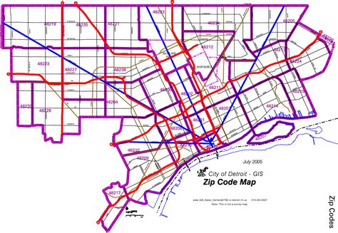 Detroit Zip Code Map Large Map Detroit Zip Code Map Large Maps