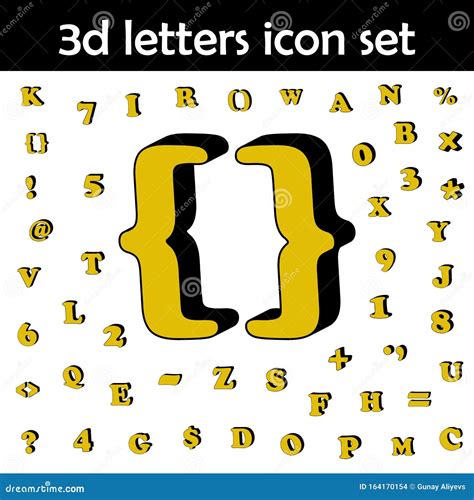 Paréntesis Icono 3d Palabras En 3d Iconos De Letras Conjunto