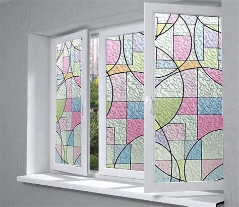 45x200cm Privacy Textured Static Cling Stained Glass Window Film Home