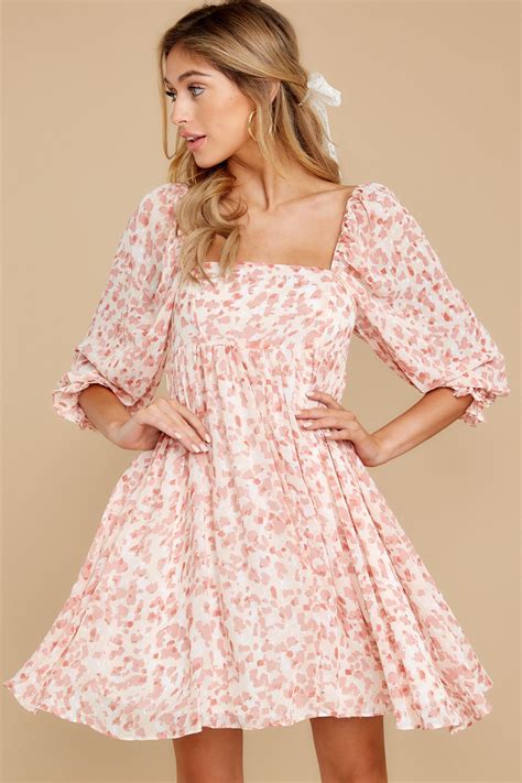 Kiss Goodbye Pink Floral Print Dress Pink Floral Print Dress Pink Dress Casual Leopard Print