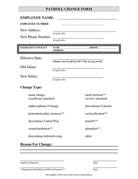 Salary Increase Form Free Payslip Templates