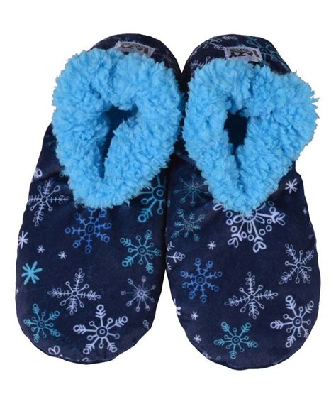 To Match The Pjs Take A Look At This Lazy One Blue Snowflake Slippers