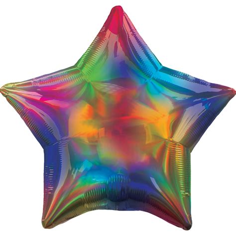 Rainbow Iridescent Holographic Star Shape Foil Balloon Ana39271