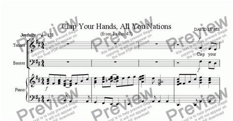 Clap Your Hands, All You Nations (TTBB version) - Sheet Music PDF file