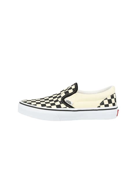 Shop Vans Classic Slip On Checkerboard Kids Sneaker White Black