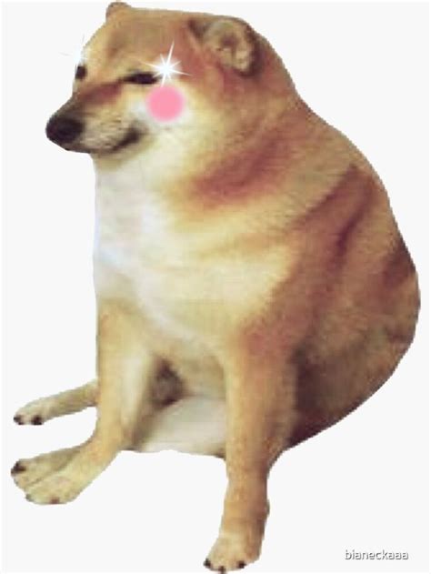 Cute Blushing Cheems Dog Sticker By Bianeckaaa In 2021 Dog Stickers
