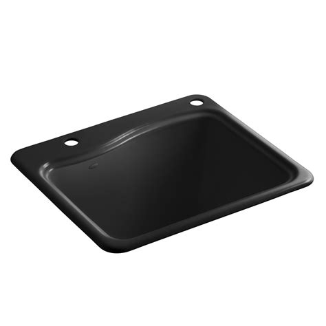 They are securely fastened by the rim which runs along the top edge of the sink. River Falls Top-Mount Utility Sink with 2 Faucet Holes ...