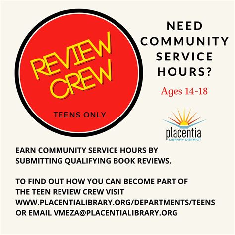Need community services hours but... - Placentia Library