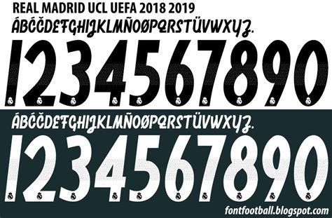 FONT FOOTBALL: Font Vector Real Madrid UCL UEFA 2018 2019 kit