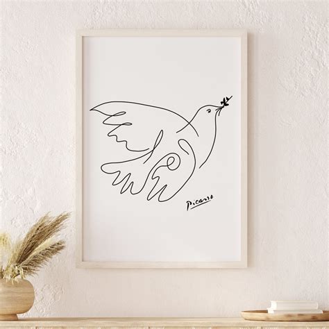 Picasso Dove Of Peace Poster Picasso Dove Art Print Picasso Etsy