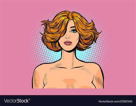 Nude Woman Portrait Large Royalty Free Vector Image