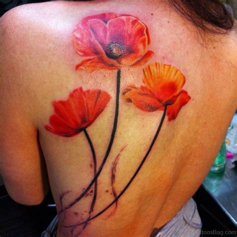 60 Well Formed Poppy Tattoos On Back