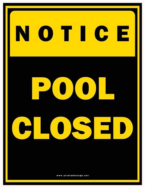 Free Pool Closed Sign Free Download