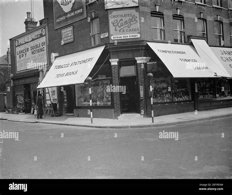 Shop Fronts In Eltham 7 April 1938 Stock Photo Alamy