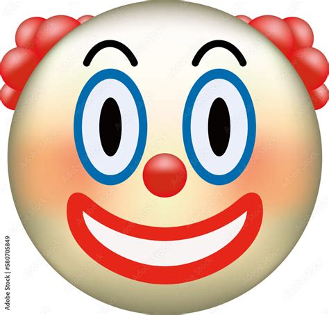 Circus Clown Emoji Emoticon With Red Nose Funny Face Vector De Stock Adobe Stock