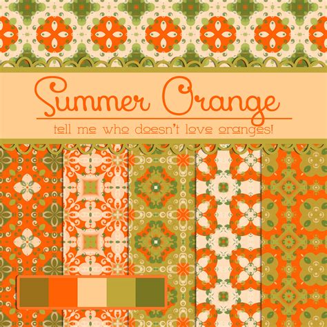 Free Summer Orange Patterned Papers By Teacheryanie On Deviantart
