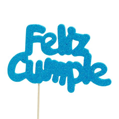 Decoración Para Tarta Feliz Cumple Azul Cake Banner Topper Cake