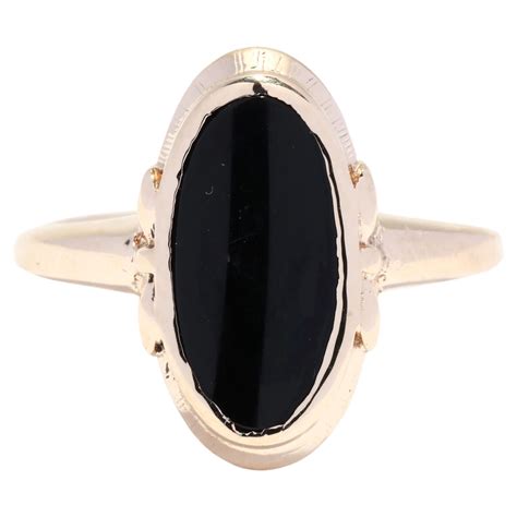 Oval Cabochon Onyx And Silver With Gold Large Spider Ring By John