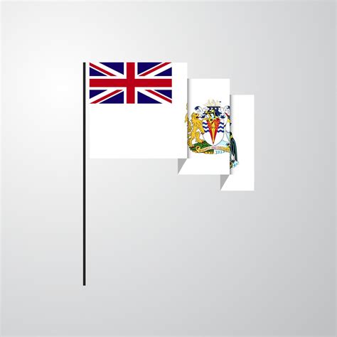 British antarctic Territory waving Flag creative background 14075207