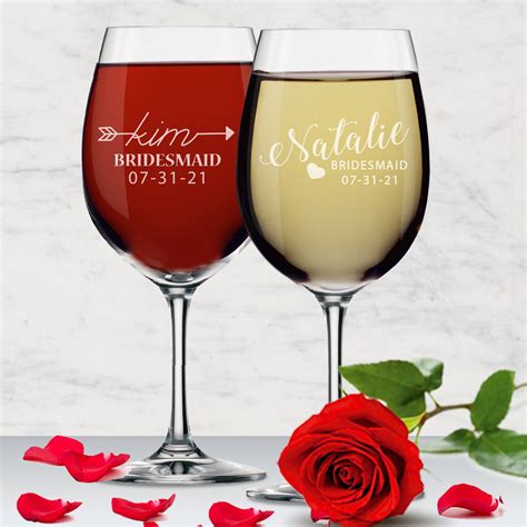 custom wine glasses personalized wine glasses bridesmaid etsy