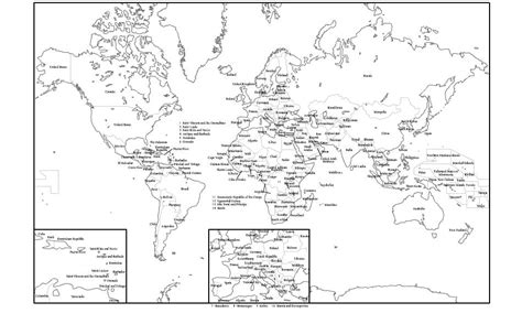 Mapa Político Del Mundo Blanco Y Negro Para Imprimir Mapa De Países Del