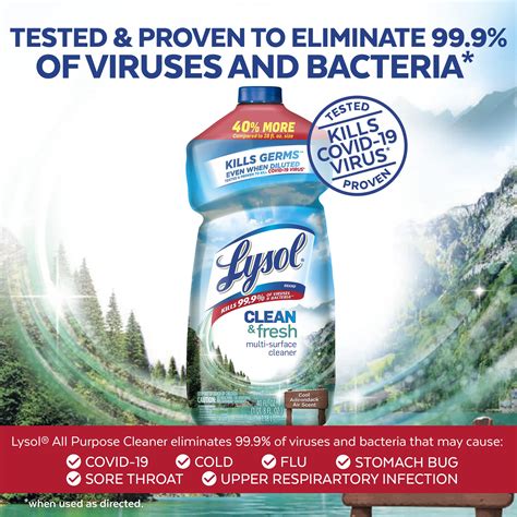 Buy Lysol Multi Surface Cleaner Sanitizing And Disinfecting Pour To Clean And Deodorize Cool