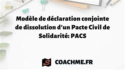 Modèle De Déclaration Conjointe De Dissolution Dun Pacte Civil De