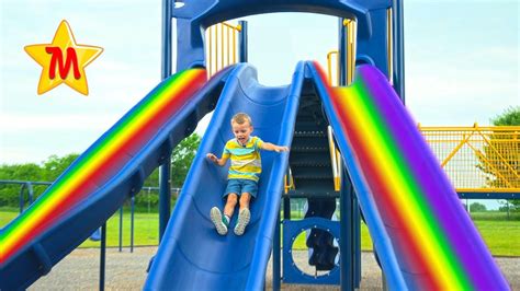 Fun Playground For Kids Max Plays And Rides Big Slides For Children Irl