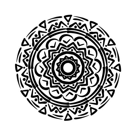 Icono De Estilo De Silueta Floral Mandala Circular 2602752 Vector En