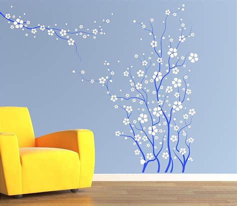 Tree Nursery Decal Japanese Magnolia Cherry Blossom Flowers Branch Wall