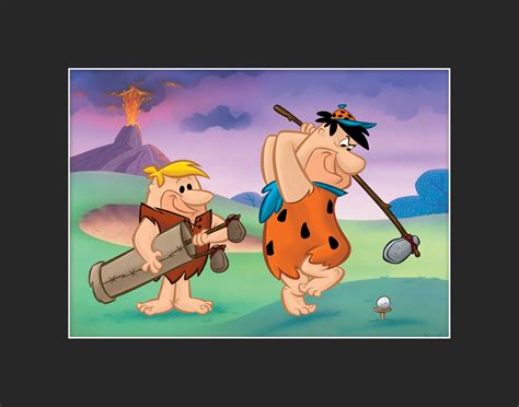 Flintstones Fred And Barney Golfing Matted Property Room