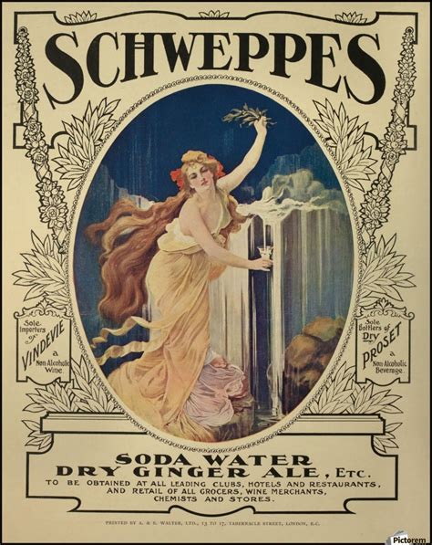Art Nouveau Poster For Schweppes In 1908 Vintage Poster