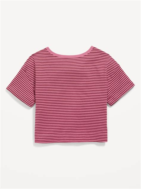 Short Sleeve Striped Twist Front T Shirt For Girls Old Navy