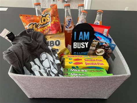 But other than that, you should be good to go, because these gift ideas for video gamers are pretty universal and stinkin' cool. Gamers Basket Gift Idea - STOCKPILING MOMS™