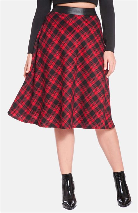 Eloquii Tartan Plaid Midi Skirt Plus Size Nordstrom