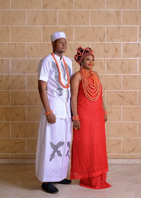 Edo Traditional Wedding Couple Outfit With Accessories This Beautiful Complete Set Of African