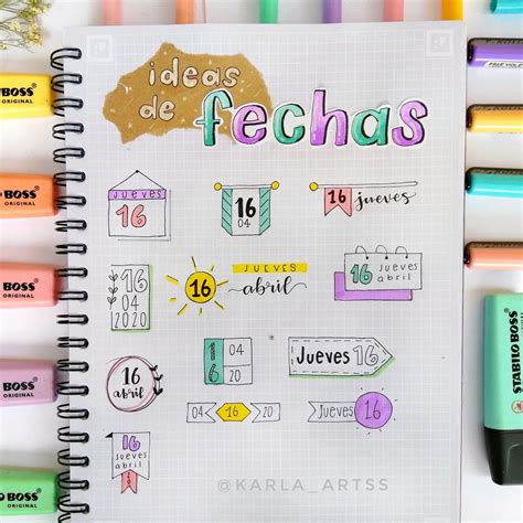 Fechas Titulos Bonitos Para Apuntes Libreta De Apuntes D