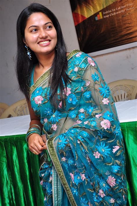 Latest Movies Gallery Actress Suhasini Cute Blue Saree Stills